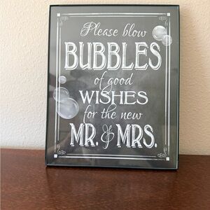 Wedding Bubbles Sign